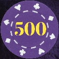 Purple Card Suit chip 11.5gm Numbered 500