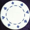 White Card Suit chip 11.5gm Numbered 1
