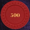 Red plastic chips 4gm Numbered 500