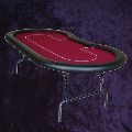Kidney Shaped Poker Table Top 2.5 x 1.25m (8 x 4') Burgundy Baize with Metal Folding Legs