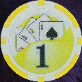 Yellow Twist 11.5gm Poker Chips Numbered 1
