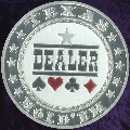 Silver TEXAS HOLD 'EM DEALER Metal Card Protector