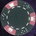 Black Crown and Dice 3 Colour 14gm Poker Chips (last 50)
