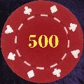 Red Card Suit chip 11.5gm Numbered 500 scuffed