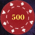 Red Card Suit chip 11.5gm Numbered 500