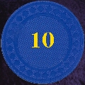 Blue plastic chips 4gm Numbered 10