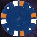 Blue Double Stripe 3 Colour 14gm Poker Chips