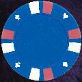 Light Blue Double Stripe 3 Colour 14gm Poker Chips