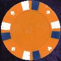Orange Double Stripe 3 Colour 14gm Poker Chips