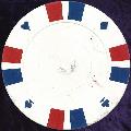 White Double Stripe 3 Colour 14gm Poker Chips