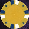 Dark Yellow Double Stripe 3 Colour 14gm Poker Chips