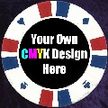 White Double Stripe Customised 14gm Chips