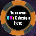 Black and Orange Four Block 11.5gm Poker Chip