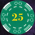 Green Four Tab Numbered 25
