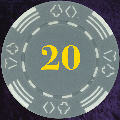 Grey Four Tab Numbered 20