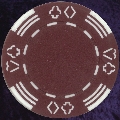 Burgundy Four tab poker chip 11.5gm