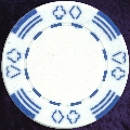 White Four tab poker chip 11.5gm  (shades vary)