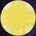 Yellow Four tab poker chip 11.5gm