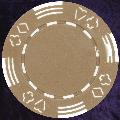 Light Brown Four tab poker chip 11.5gm