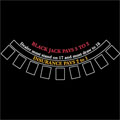 Blackjack Layout 190 x 120cm Black for 9 Players