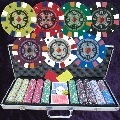 Numbered 500 Double Stripe 14gm Poker Set