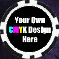 Black Customised 11.5gm Sticker Poker Chip
