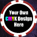 Red Customised 11.5gm Sticker Poker Chip