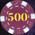 Dark Magenta Dice Chip Numbered 500