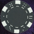 Black six tab dice design heavy chip 11.5gm