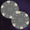 Grey Dice Chip Numbered 20 Double sided