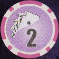 Dark Pink Twist 11.5gm Poker Chips Numbered 2