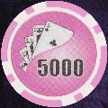 Pink Twist 11.5gm Poker Chips Numbered 5000