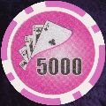 Very Pink Twist 11.5gm Poker Chips Numbered 5000