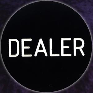 Black Dealer Button 50mm diameter 6mm thick Photo