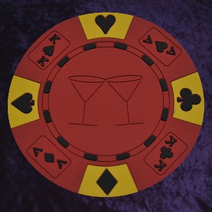 Photo 2 of Pack of 4 rubber poker chip coasters