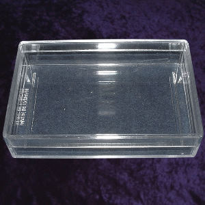 A clear acrylic box for 62mm wide poker cards Photo