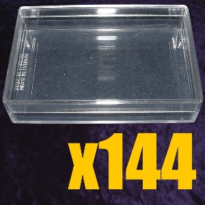 Carton of 144 clear acrylic narrow 57mm sized cards Photo