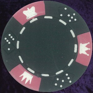 Black Crown and Dice 3 Colour 14gm Poker Chips (last 50) Photo