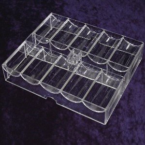 Photo 1 of 200 Capacity Chip Tray With Lid Clear Acrylic