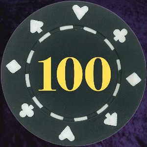 Black Card Suit chip 11.5gm Numbered 100 Photo