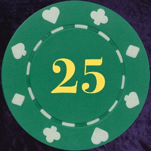 Green Card Suit chip 11.5gm Numbered 25 Photo