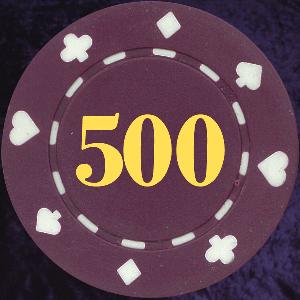 Dk Magenta Card Suit chip 11.5gm Numbered 500 Photo