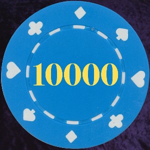 Light Blue Card Suit chip 11.5gm Numbered 10000 Photo