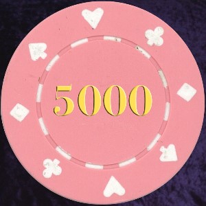 Pink Card Suit chip 11.5gm Numbered 5000 Photo