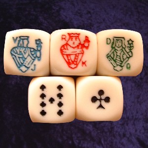 Pack of 5 Poker Dice with Rounded Edges Photo
