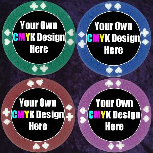 SAMPLE PACK of Customised Double Poker Suit 11.5gm Chips Photo