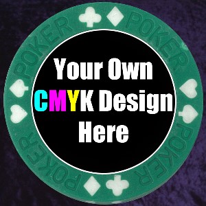 Green Double Poker Suit 11.5gm Poker Chip Photo