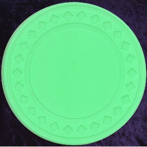 Light Green poker chip diamond rim 4gm Photo