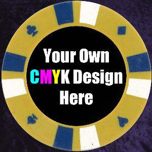 Dark Yellow Double Stripe Customised 14gm Chips Photo