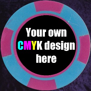Pink and Light Blue Four Block 11.5gm Poker Chip Photo